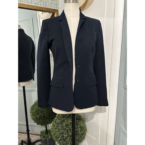 J. Crew Thompson Navy Blue Blazer In Bi-Stretch Cotton Size 6 A0361 - Picture 9 of 10